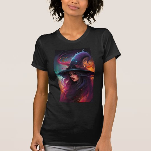 Retro Hexenfarbener T - Shirt (Vorderseite)