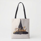 Retro Hexenhut-Wickername Tote-Tasche Tasche (Vorderseite)