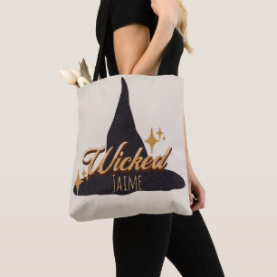Retro Hexenhut-Wickername Tote-Tasche Tasche