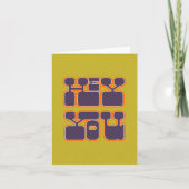 Retro Hey, du Lila grün Karte (Vorderseite)