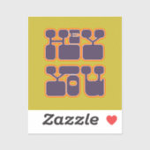 Retro Hey You Aufkleber (Blatt)