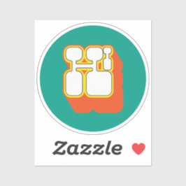 Retro Hi Orange Turquoise Aufkleber