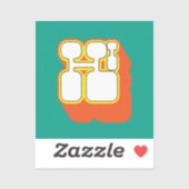 Retro Hi Turquoise Orange Aufkleber (Blatt)