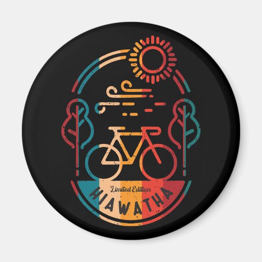 Retro Hiawatha Bike Bahn Magnet (Vorne)