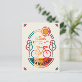 Retro Hiawatha Bike Bahn Postkarte (Stehend Vorderseite)