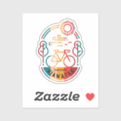 Retro Hiawatha Radweg. Aufkleber (Blatt)