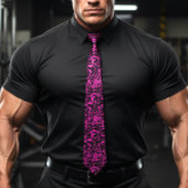 Retro Hibiskus Fuchsia Hawaiianisches Muster Krawatte