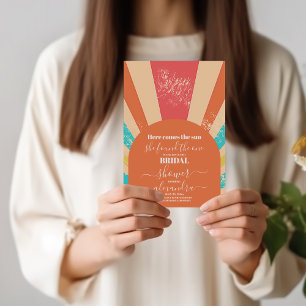 Retro Hier kommt das Sun Brautparty Einladung