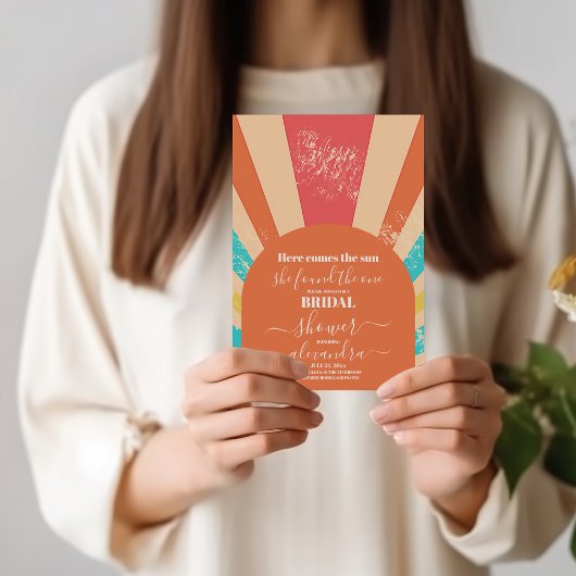 Retro Hier kommt das Sun Brautparty Einladung