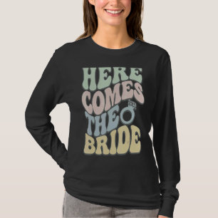 Retro Hier kommt die Bride 60's Bridal Wedding Par T-Shirt