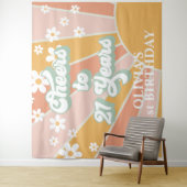 Retro Hier kommt die Sonne Daisy Sonnenschein Gebu Wandteppich (Beispiel)