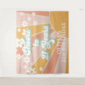 Retro Hier kommt die Sonne Daisy Sonnenschein Gebu Wandteppich (Vorderseite)