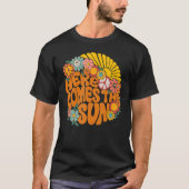 Retro Hier kommt die Sonne Flora Sommer Familie Va T-Shirt (Vorderseite)
