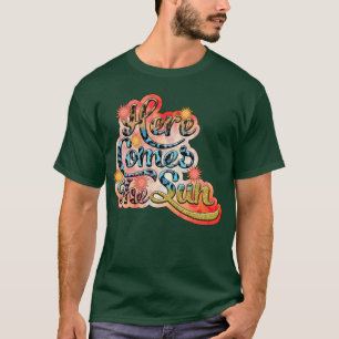 Retro Hier kommt die Sonnenblumen Sommer Familie V T-Shirt