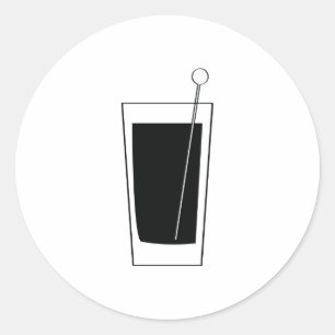 Retro Highball Glass Cocktail Tag, Mixed Drink Runder Aufkleber