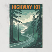 Retro Highway 101 California Coastline Postkarte