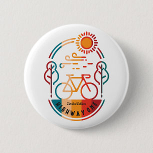 Retro Highway 1 Bike Trail Button
