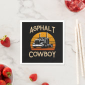 Retro Highway Trucker Road Truck Driver Asphalt Co Serviette (Beispiel)