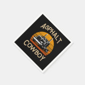 Retro Highway Trucker Road Truck Driver Asphalt Co Serviette (Ecke)