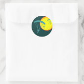 Retro-Himmeltaucher Runder Aufkleber (Tasche)