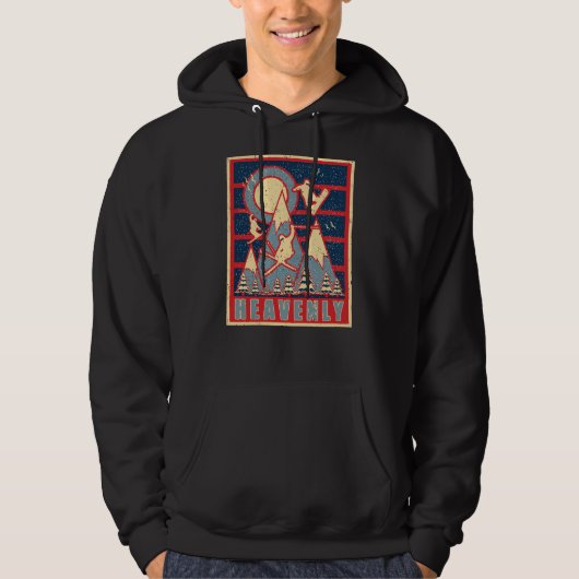 Retro Himmlisch Ski 80er Hoodie (Vorderseite)