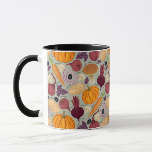 Retro-Hintergrund aus frischem Gemüse Tasse (Links)