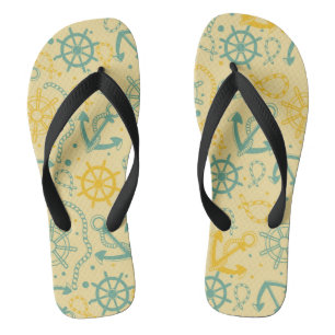 Retro Hintergrund mit Anker, Seile Badesandalen