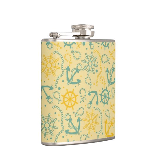 Retro Hintergrund mit Anker, Seile Flachmann (Rechts)