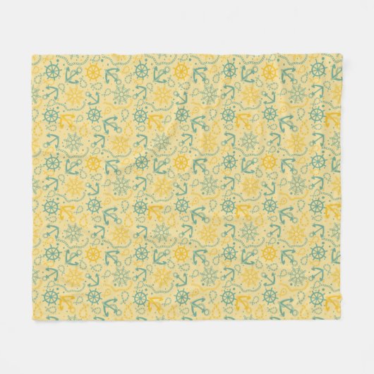 Retro Hintergrund mit Anker, Seile Fleecedecke (Vorderseite (Horizontal))