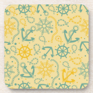 Retro Hintergrund mit Anker, Seile Getränkeuntersetzer