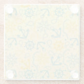 Retro Hintergrund mit Anker, Seile Glasuntersetzer (Rückseite)