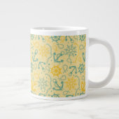 Retro Hintergrund mit Anker, Seile Jumbo-Tasse (Rechts)