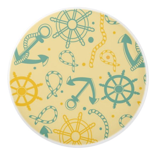 Retro Hintergrund mit Anker, Seile Keramikknauf (Vorderseite)