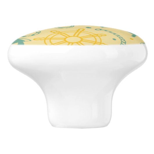 Retro Hintergrund mit Anker, Seile Keramikknauf (Seitenansicht)