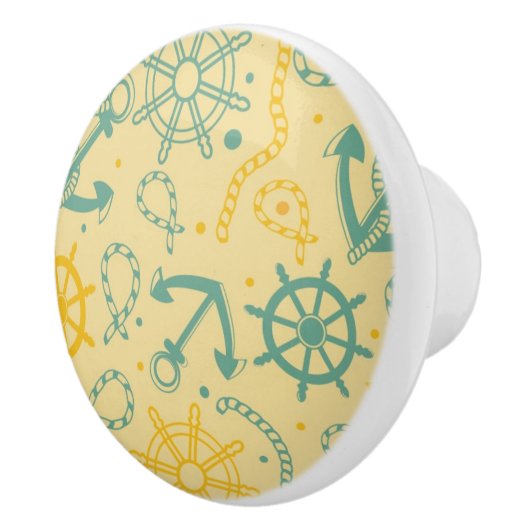 Retro Hintergrund mit Anker, Seile Keramikknauf (Rechts)