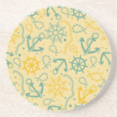 Retro Hintergrund mit Anker, Seile Sandstein Untersetzer (Vorne)