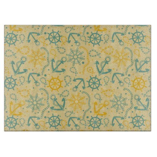 Retro Hintergrund mit Anker, Seile Schneidebrett (Vorderseite)