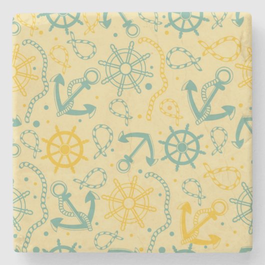 Retro Hintergrund mit Anker, Seile Steinuntersetzer (Vorderseite)