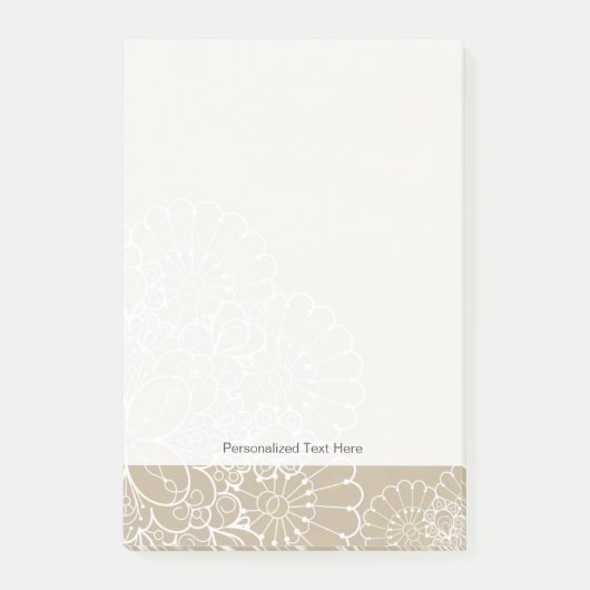 Retro-Hintergrund mit Spitzentornament Post-it Klebezettel (Vorderseite)