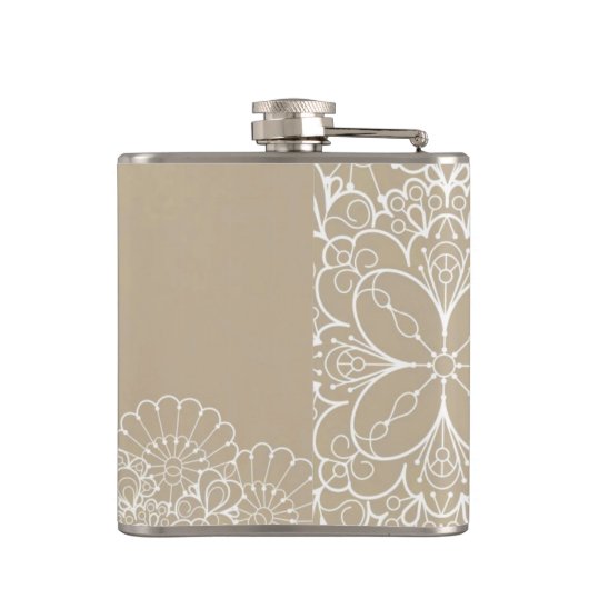 Retro Hintergrund mit Spitzeverzierung Flachmann (Rückseite)