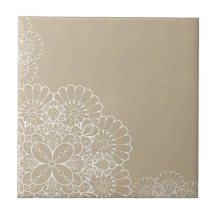 Retro Hintergrund mit Spitzeverzierung Fliese