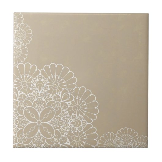 Retro Hintergrund mit Spitzeverzierung Fliese (Vorderseite)