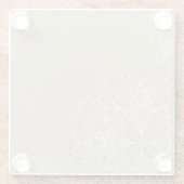 Retro Hintergrund mit Spitzeverzierung Glasuntersetzer (Rückseite)