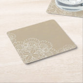Retro Hintergrund mit Spitzeverzierung Rechteckiger Pappuntersetzer (angewinkelt)