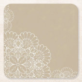 Retro Hintergrund mit Spitzeverzierung Rechteckiger Pappuntersetzer (Vorderseite)