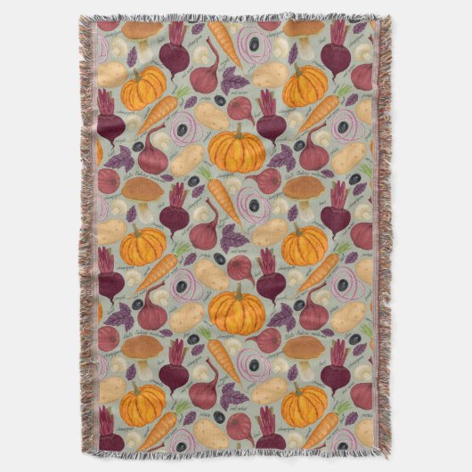 Retro Hintergrund vom Frischgemüse Decke (Vorderseite Vertikal)