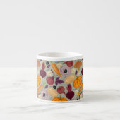 Retro Hintergrund vom Frischgemüse Espressotasse (Vorderseite)