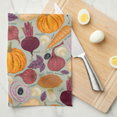 Retro Hintergrund vom Frischgemüse Handtuch (Viertel Falte)