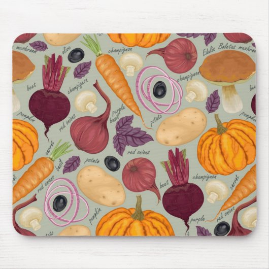 Retro Hintergrund vom Frischgemüse Mousepad (Vorne)