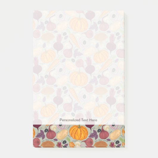 Retro Hintergrund vom Frischgemüse Post-it Klebezettel (Vorderseite)